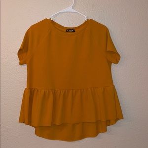 Mustard Yellow Peplum Top